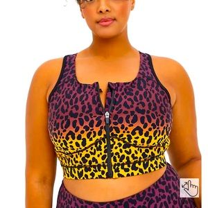 TORRID LOW-IMPACT WIRELESS ZIP-FRONT ACTIVE SPORTS BRA SIZE 0